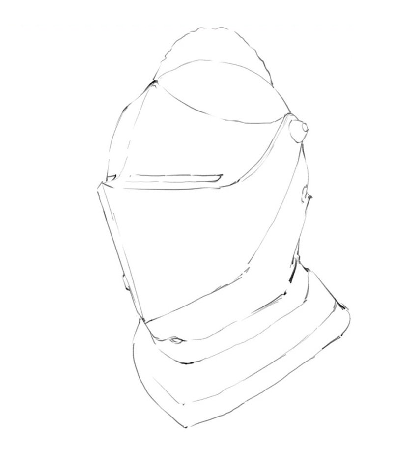 How to draw a  2knight helmet
