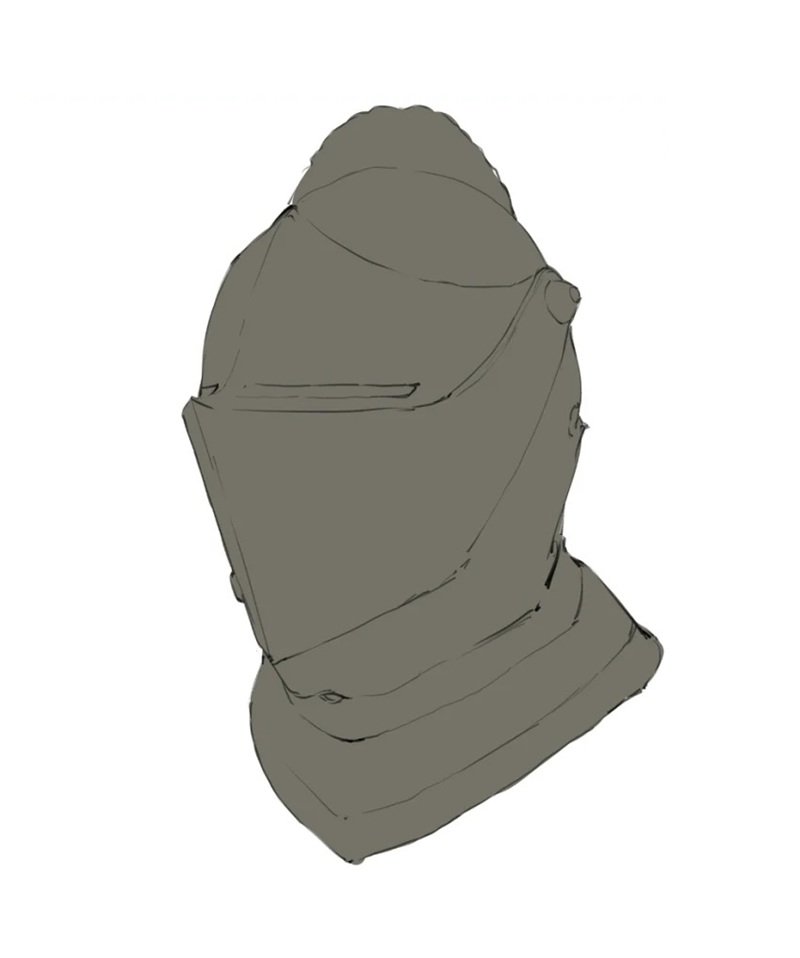 How to draw a kni ght helmet