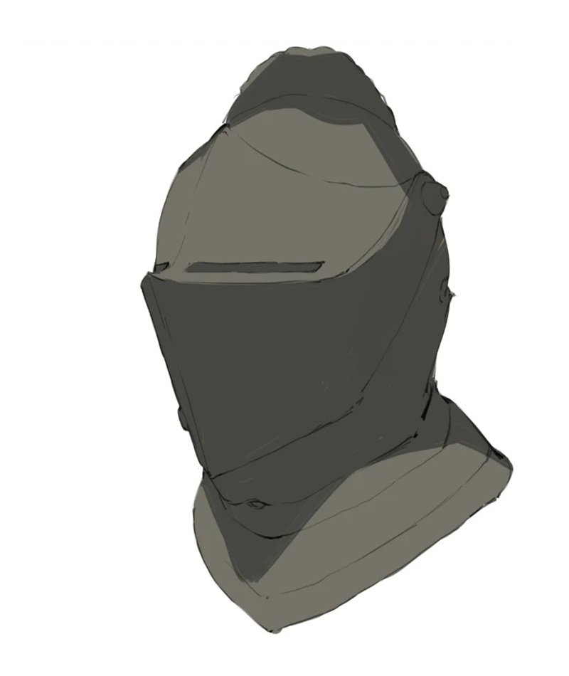 How to draw a knight helmet 4