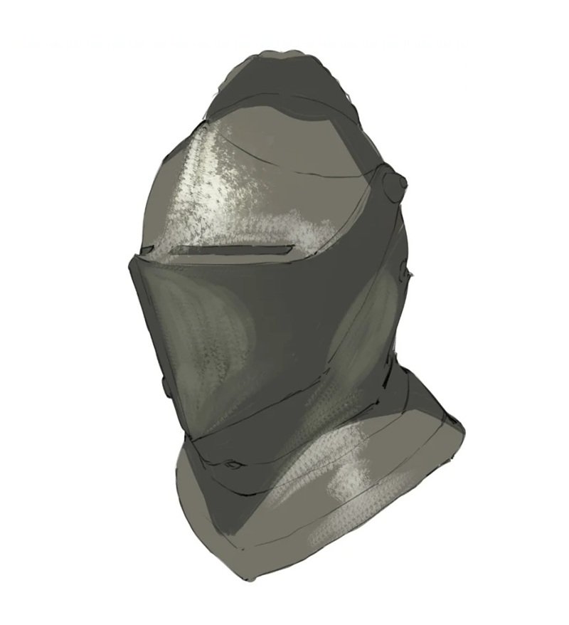 How to draw a knight helmet 5