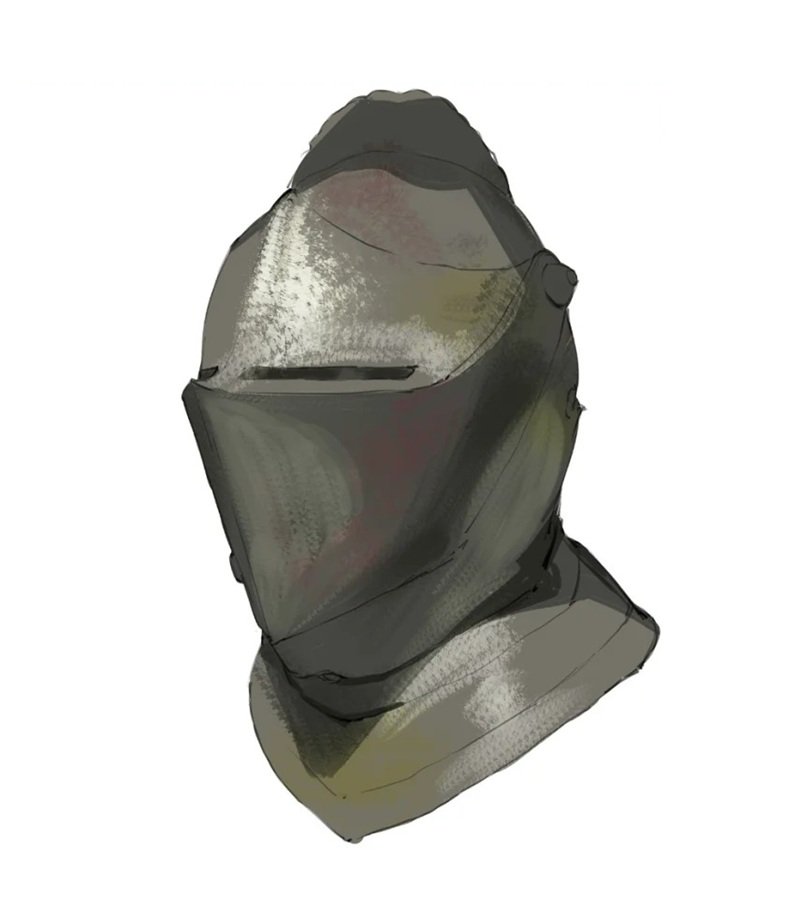 How to draw a knight helmet 6
