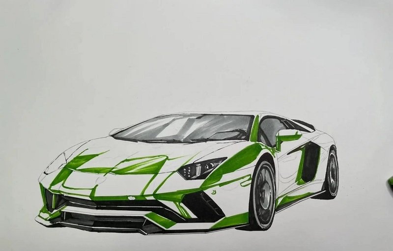 How to draw a lamborghini easy 4