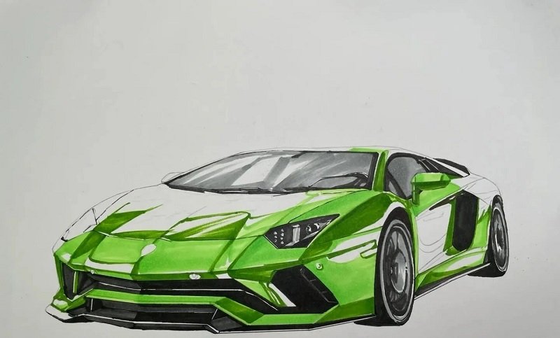 How to draw a lamborghini easy