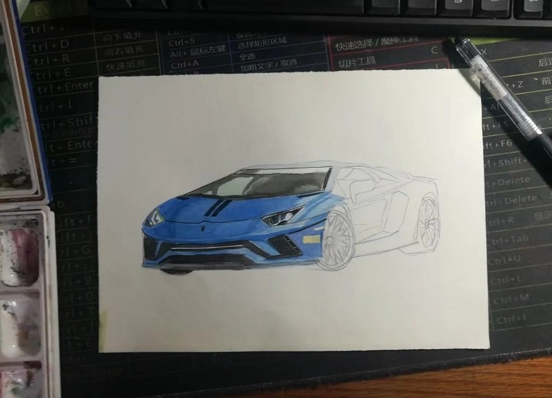 How to draw a lamborghini for kids 5