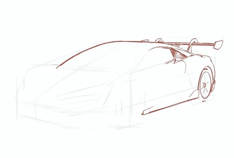 How to draw a lamborghini step by step 3