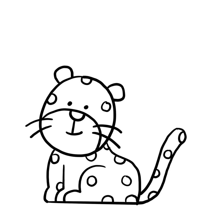 How to draw a leopard for kids 11