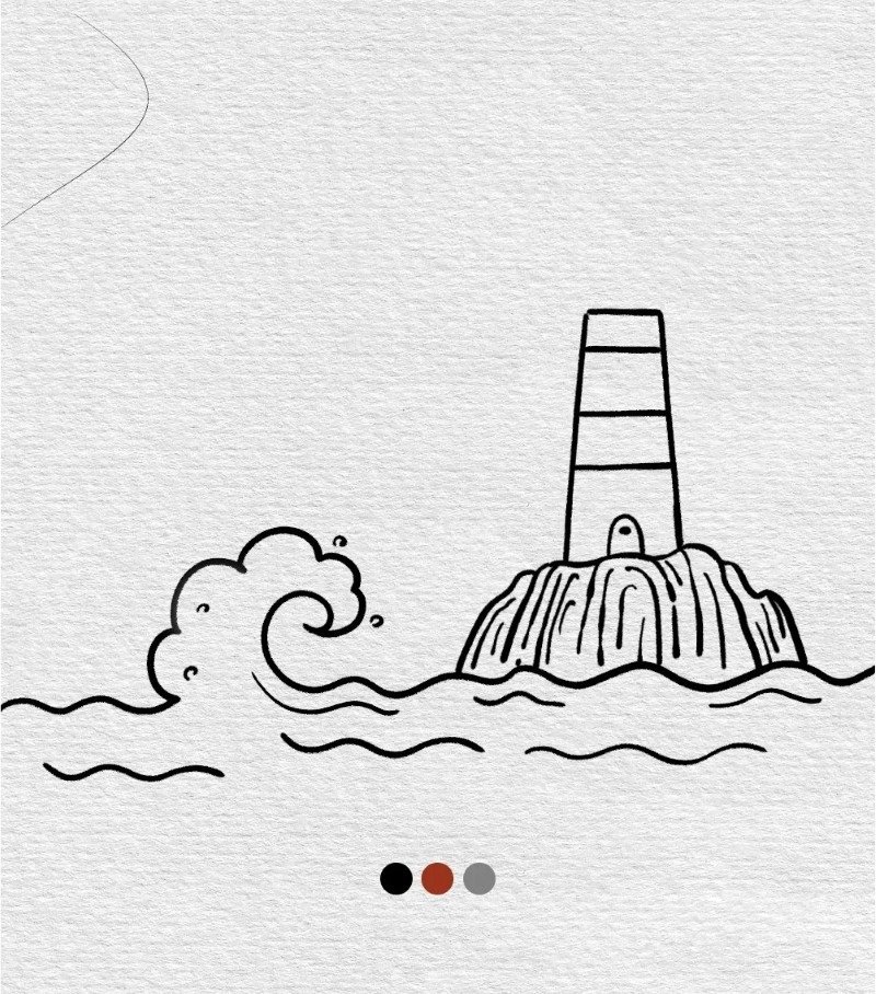 How to draw a lighthouse 4