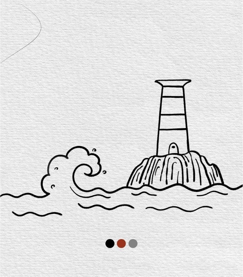 How to draw a lighthouse 5