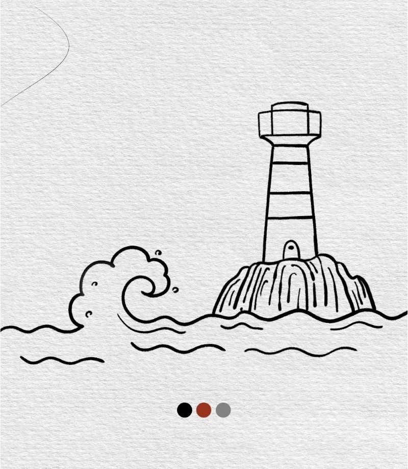 How to draw a lighthouse 6