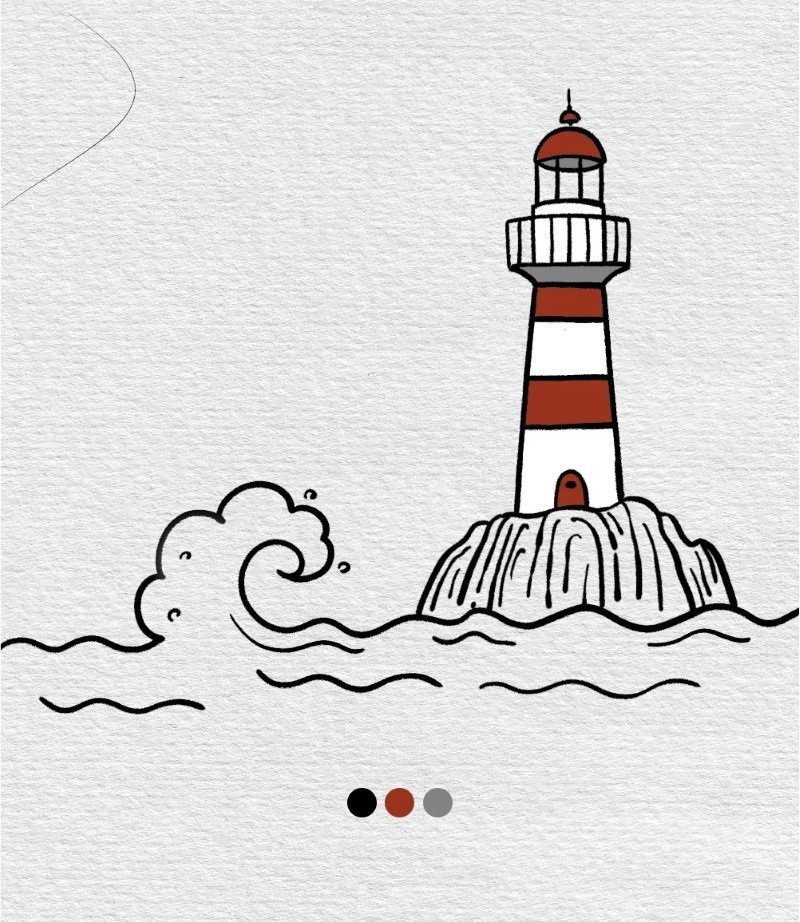 How to draw a lighthouse 8