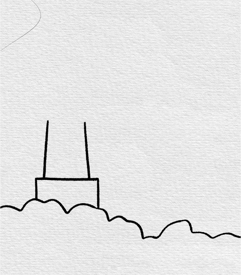 How to draw a lighthouse step by step 3