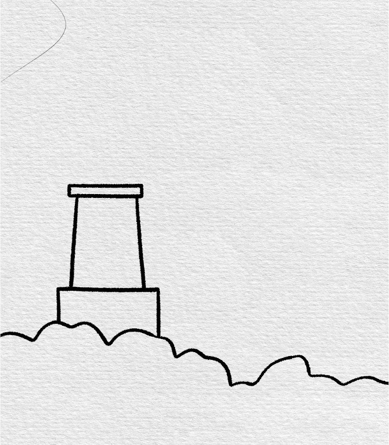 How to draw a lighthouse step by step 4