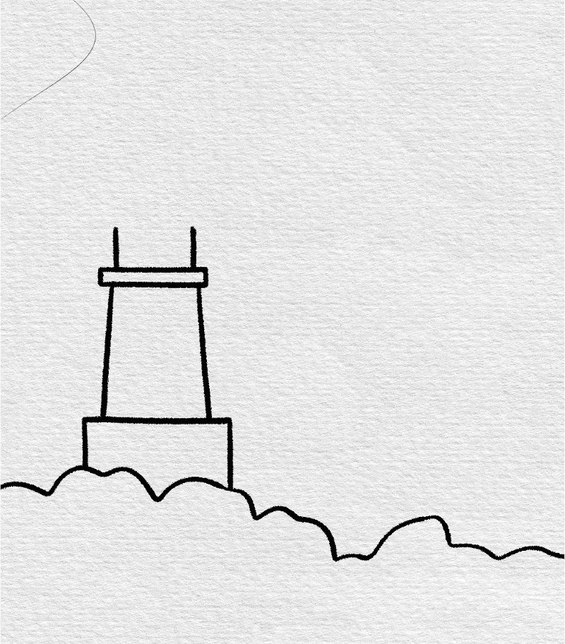 How to draw a lighthouse step by step 5