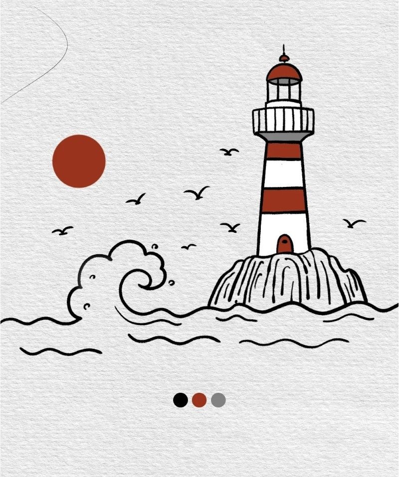 How to draw a lighthouse