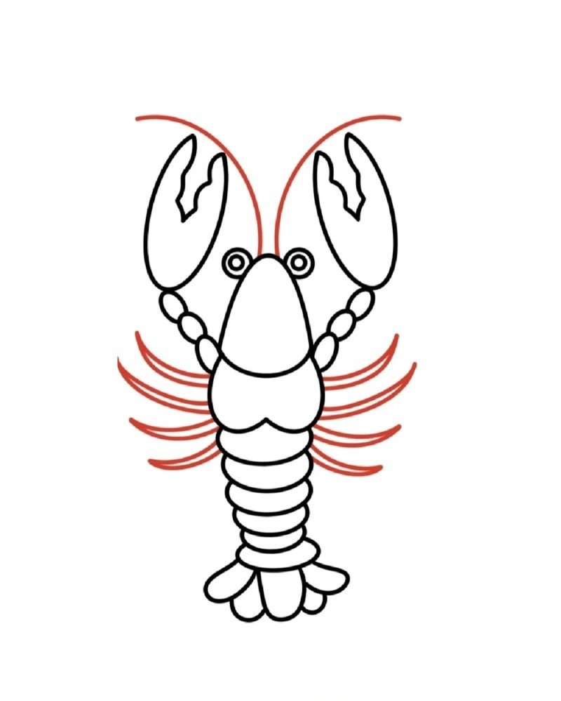 How to draw a lobster easy 10