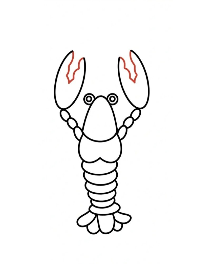 How to draw a lobster easy 9