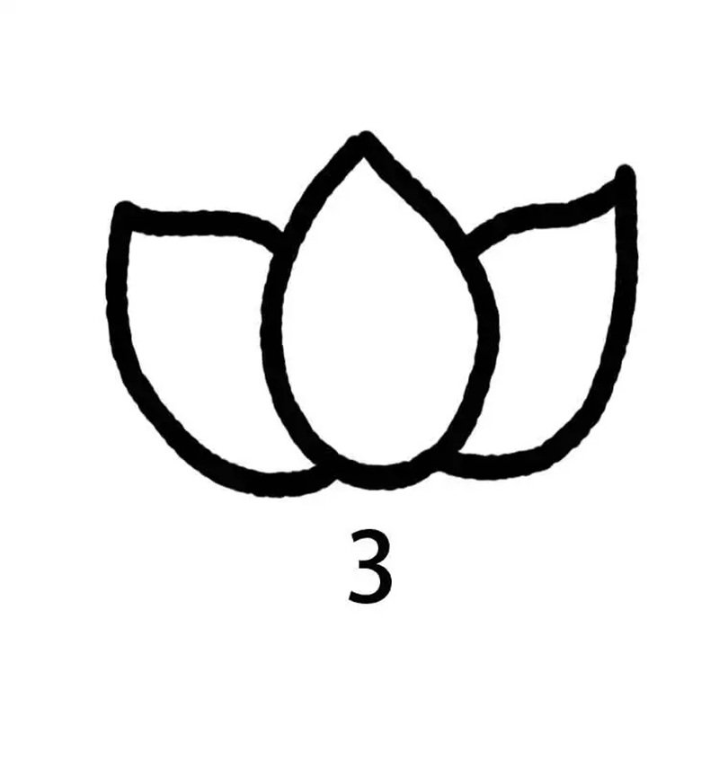 How to draw a lotus flower easy step by step 3