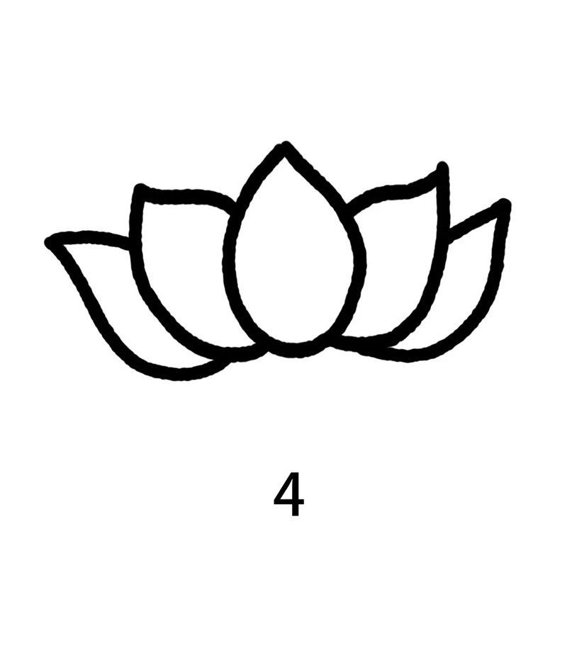 How to draw a lotus flower easy step by step 4