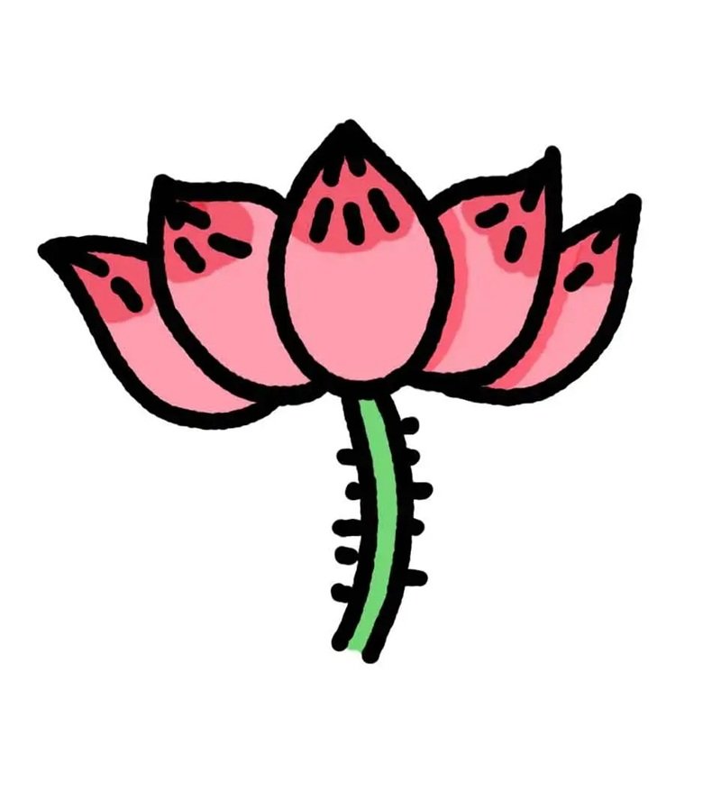 How to draw a lotus flower easy step by step 