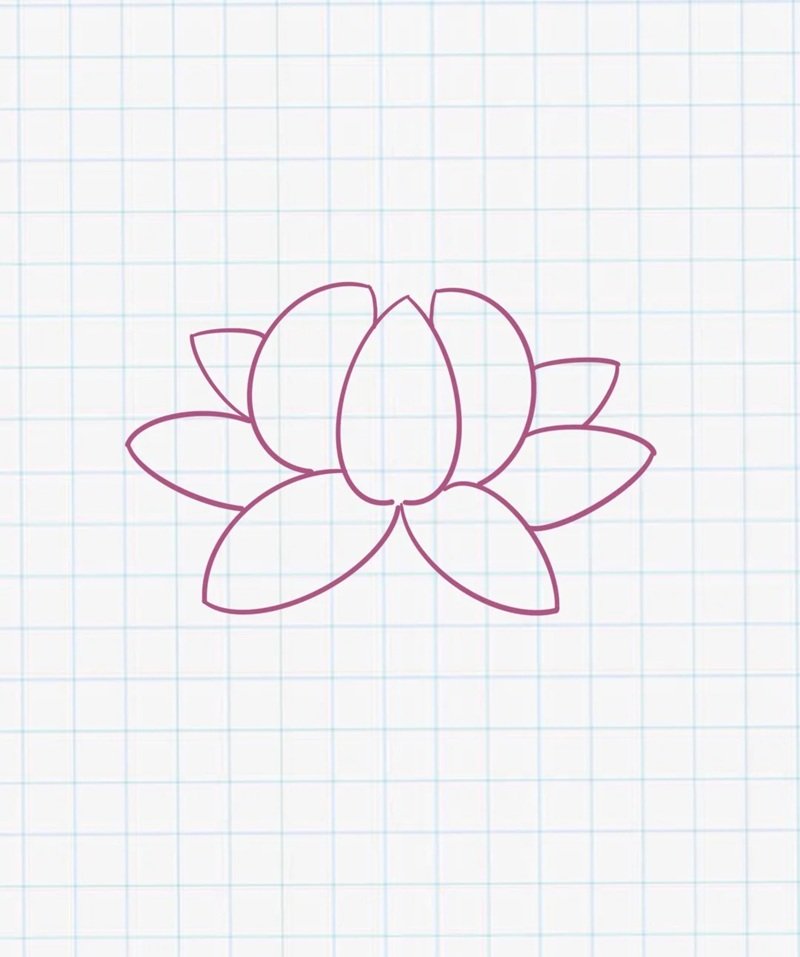 How to draw a lotus flower step by step 4 