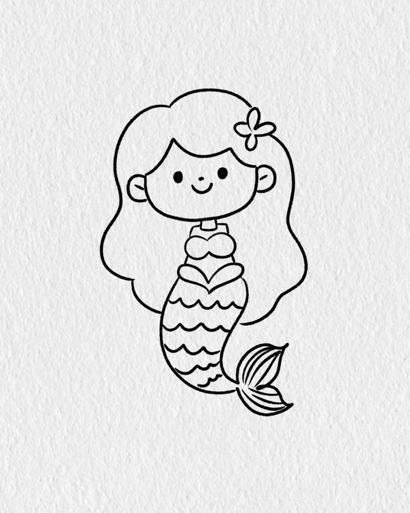 How to draw a mermaid 8