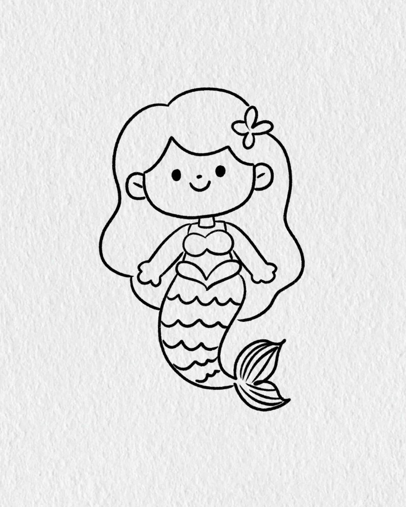 How to draw a mermaid 9