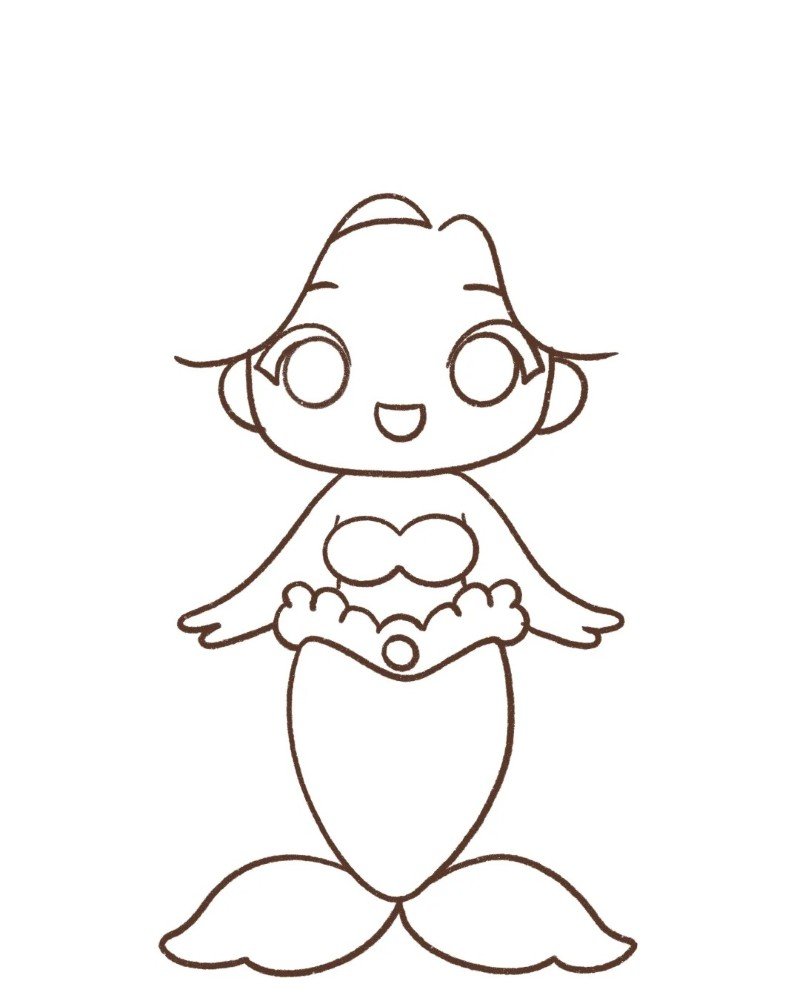 How to draw a mermaid easy 3