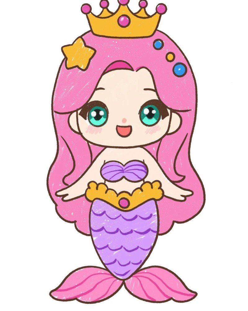 How to draw a mermaid easy