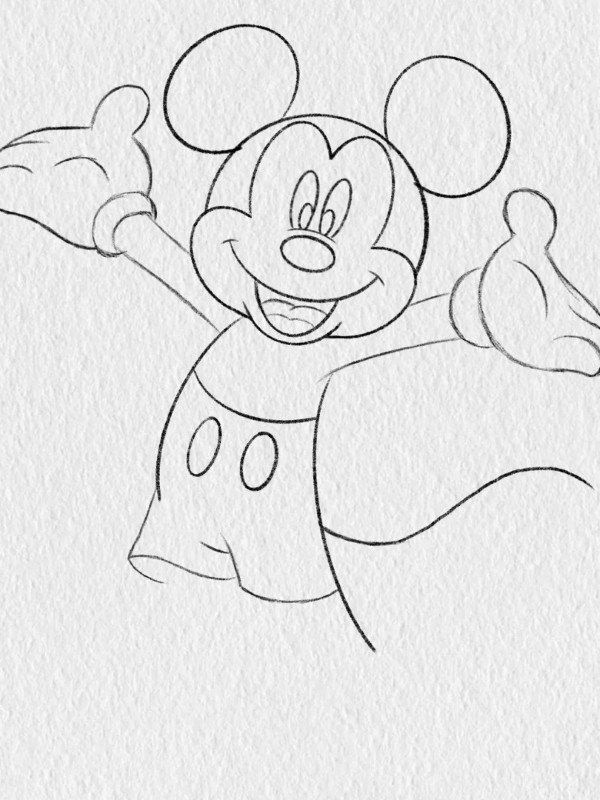 How to draw Mickey Mouse 4
