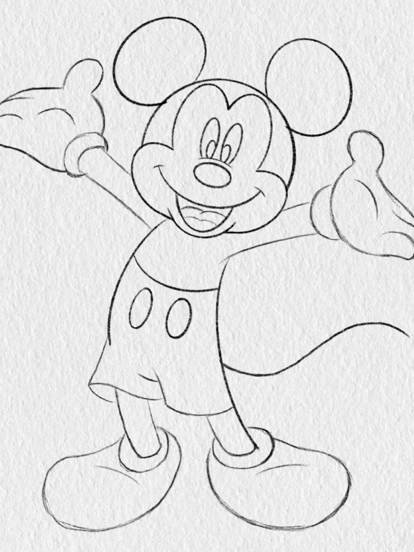 How to draw Mickey Mouse 5