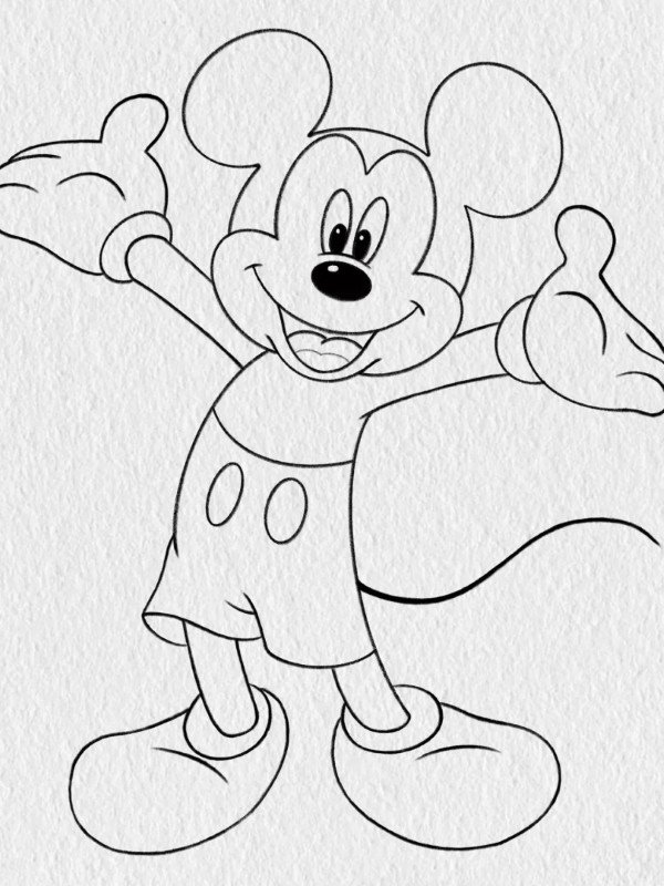 How to draw Mickey Mouse 6