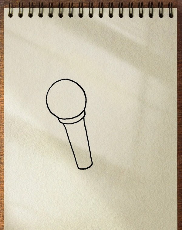 How to draw a microphone 3