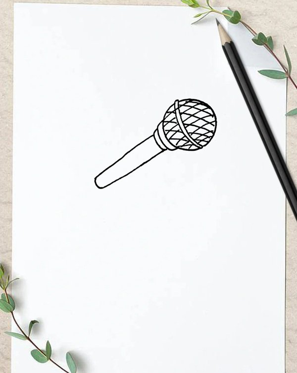 How to draw a microphone easy  3