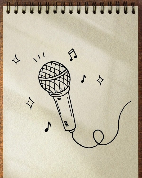 How to draw a microphone