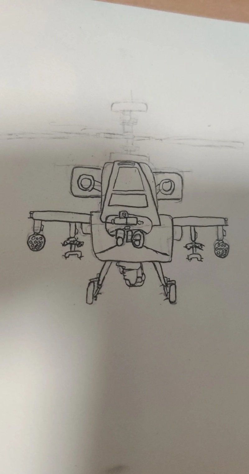 How to draw a military helicopter 2