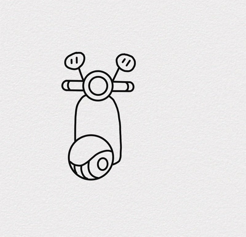 How to draw a motorcycle easy step by step 3