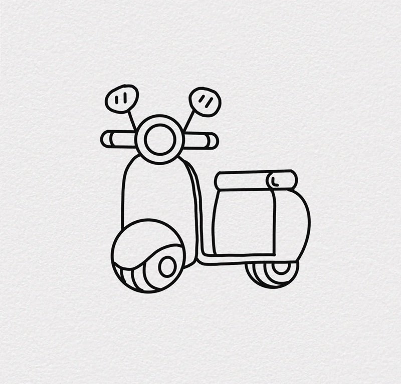 How to draw a motorcycle easy step by step 4