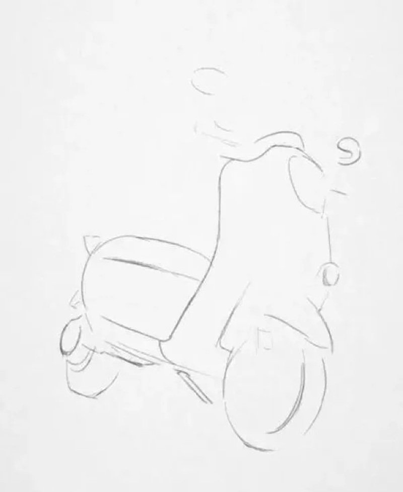 How to draw a motorcycle step by step