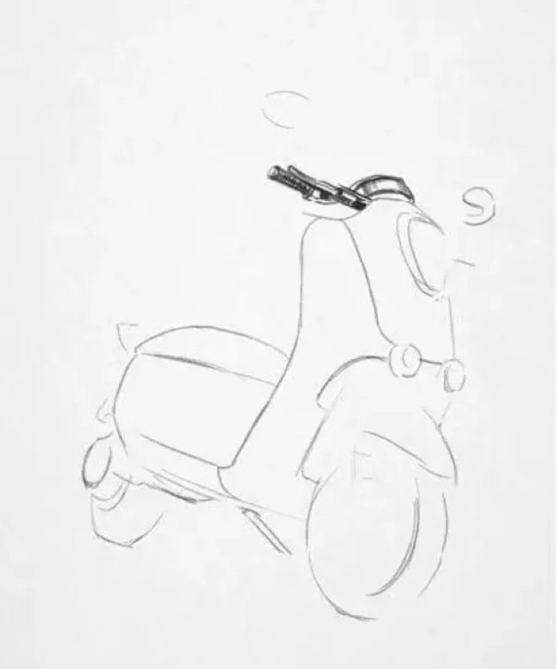 How to draw a motorcycle step by step 2
