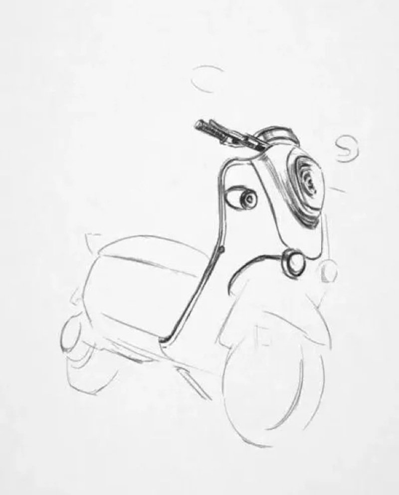 How to draw a motorcycle step by step 3