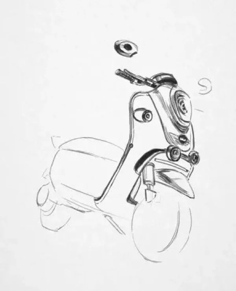 How to draw a motorcycle step by step 4
