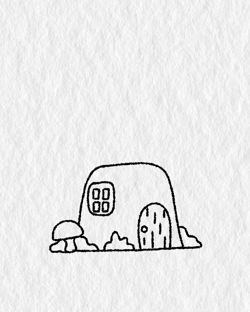 How to draw a mushroom house 3