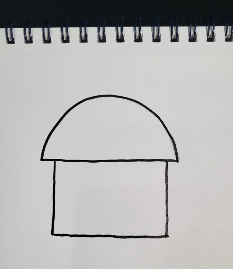 How to draw a mushroom house cute 2