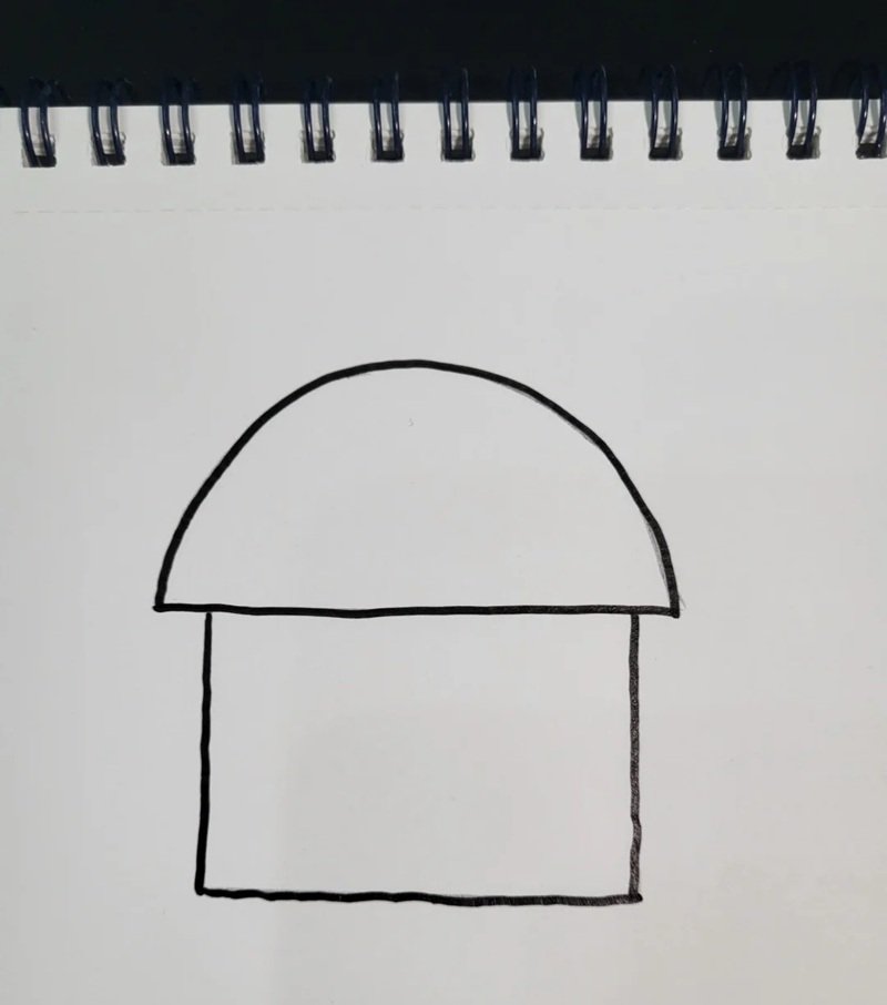 How to draw a mushroom house cute 4