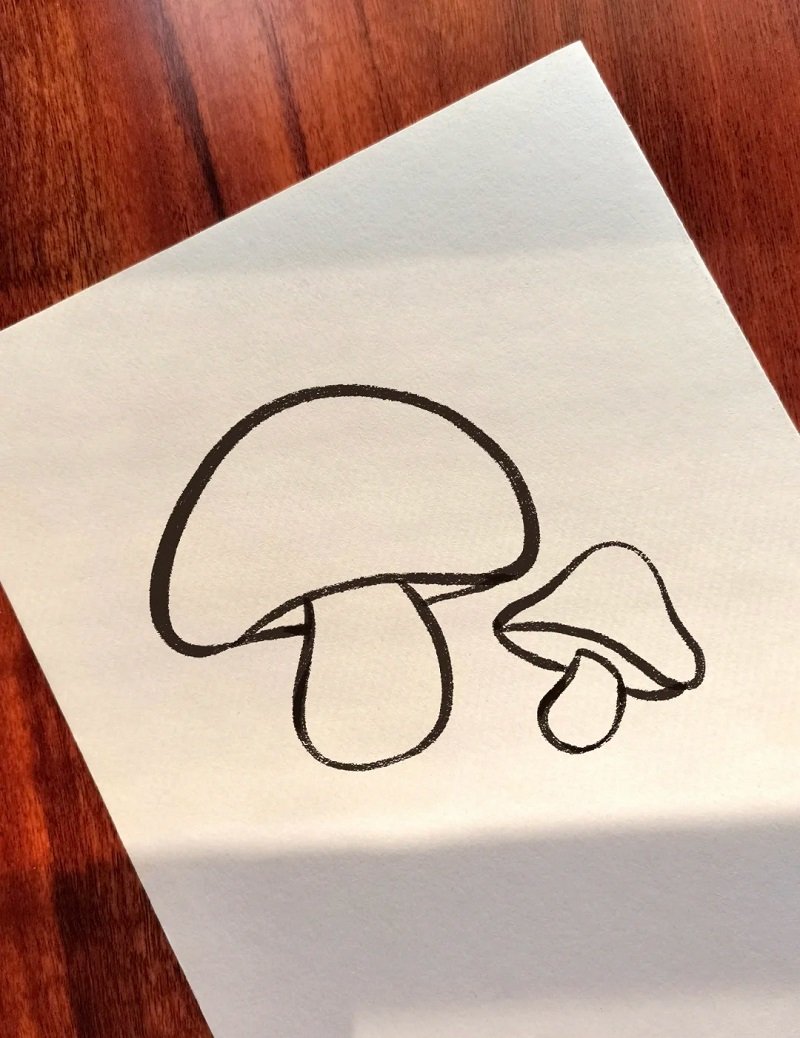 How to draw a mushroom step by step​ 4