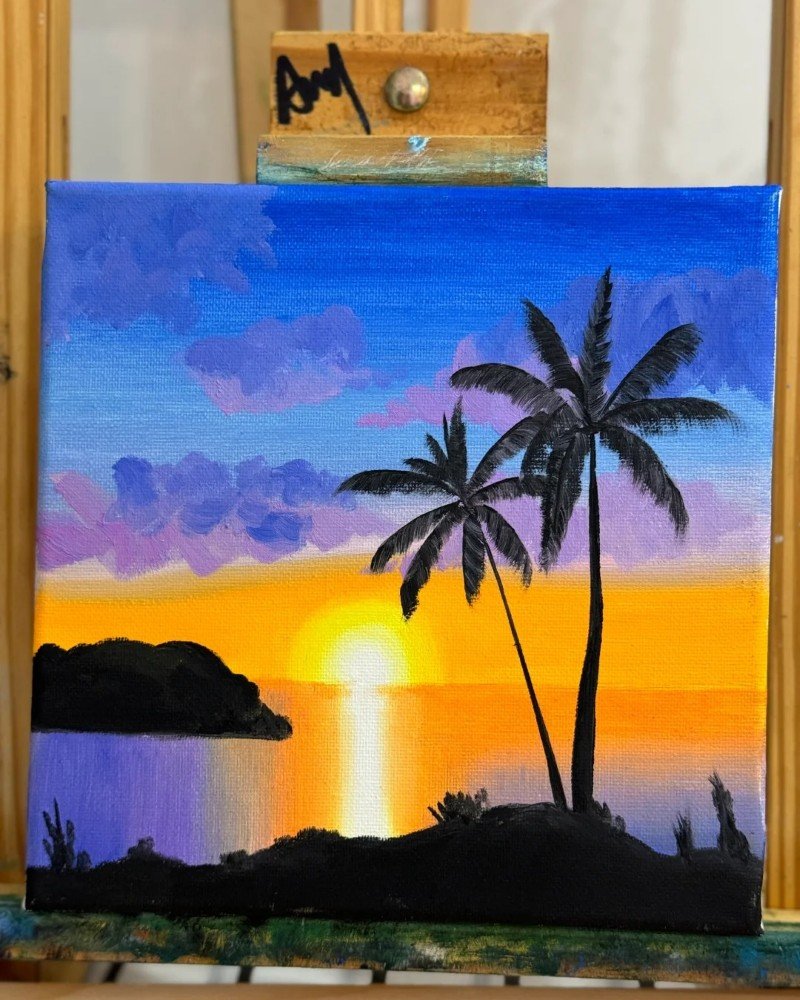 How to draw a palm tree easy for kids 4