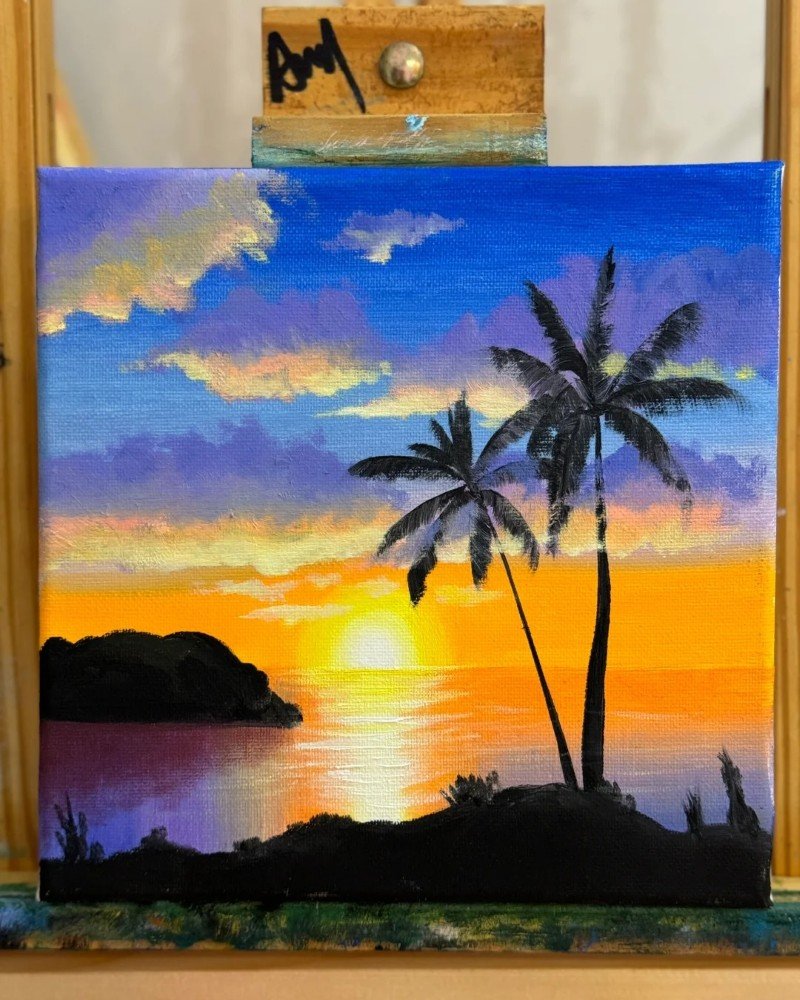 How to  draw a palm tree easy for kids 6