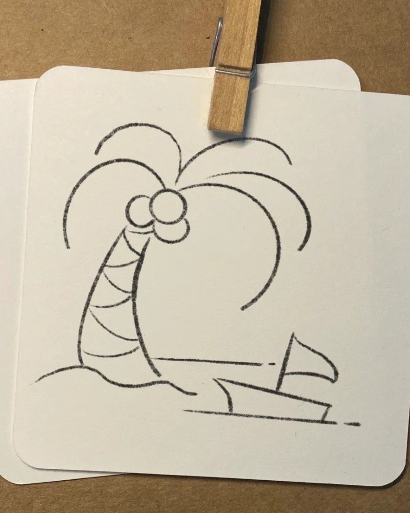 How to draw a palm tree for kids 5
