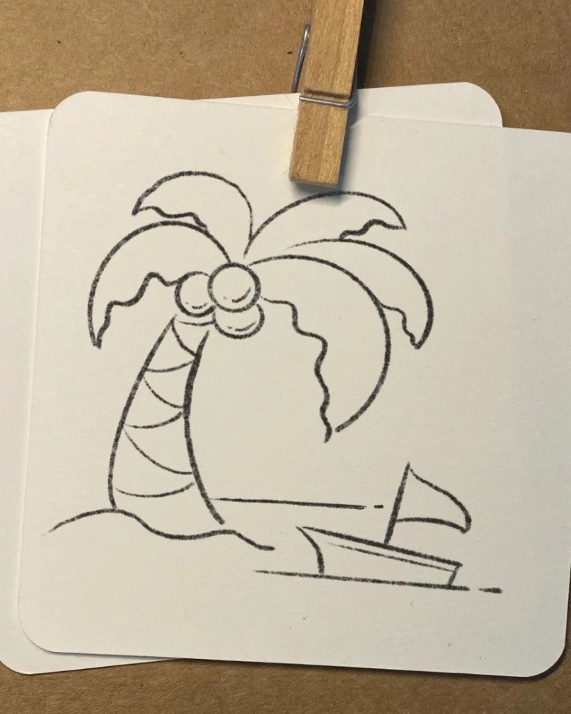 How to draw a palm tree for kids