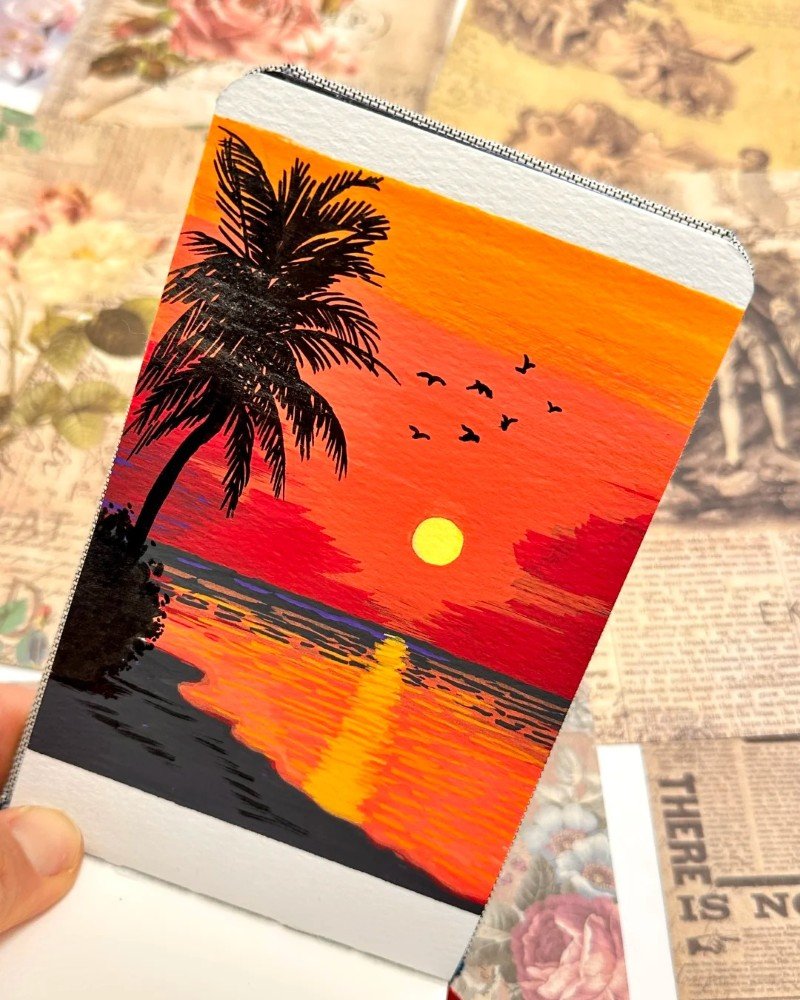 How to draw a palm tree simple 